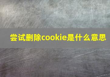 尝试删除cookie是什么意思