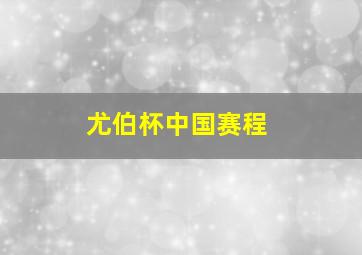 尤伯杯中国赛程