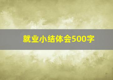 就业小结体会500字