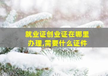 就业证创业证在哪里办理,需要什么证件