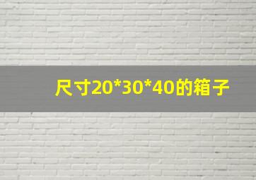 尺寸20*30*40的箱子