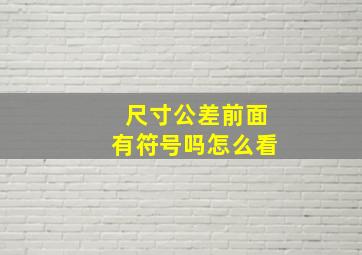 尺寸公差前面有符号吗怎么看