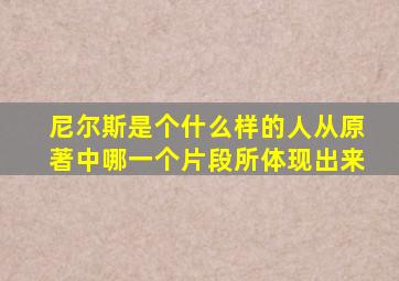 尼尔斯是个什么样的人从原著中哪一个片段所体现出来