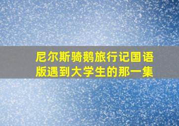 尼尔斯骑鹅旅行记国语版遇到大学生的那一集