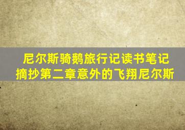 尼尔斯骑鹅旅行记读书笔记摘抄第二章意外的飞翔尼尔斯