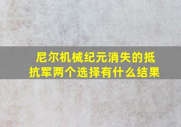 尼尔机械纪元消失的抵抗军两个选择有什么结果