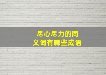 尽心尽力的同义词有哪些成语