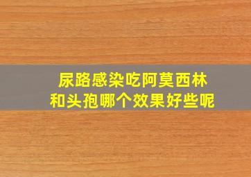 尿路感染吃阿莫西林和头孢哪个效果好些呢