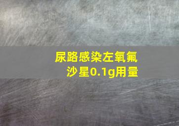 尿路感染左氧氟沙星0.1g用量