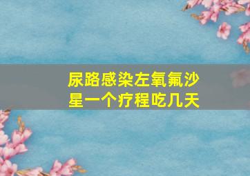 尿路感染左氧氟沙星一个疗程吃几天