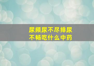 尿频尿不尽排尿不畅吃什么中药