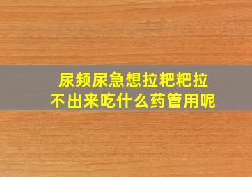 尿频尿急想拉粑粑拉不出来吃什么药管用呢