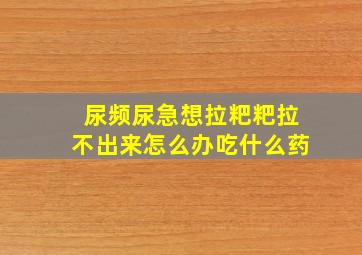 尿频尿急想拉粑粑拉不出来怎么办吃什么药