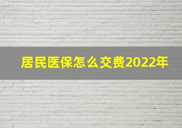 居民医保怎么交费2022年