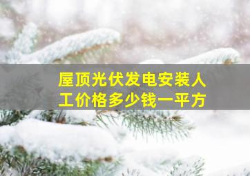 屋顶光伏发电安装人工价格多少钱一平方