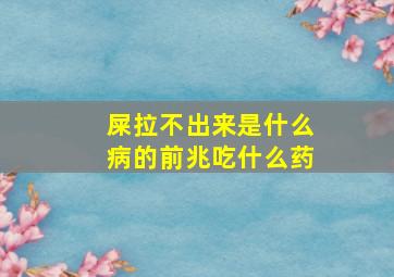 屎拉不出来是什么病的前兆吃什么药