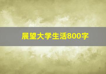 展望大学生活800字