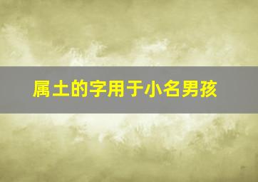 属土的字用于小名男孩