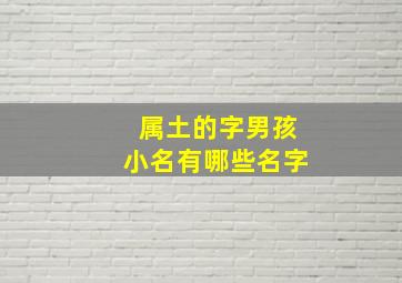 属土的字男孩小名有哪些名字