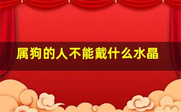 属狗的人不能戴什么水晶