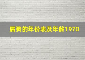 属狗的年份表及年龄1970