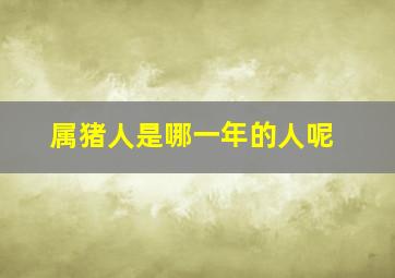 属猪人是哪一年的人呢