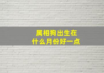 属相狗出生在什么月份好一点