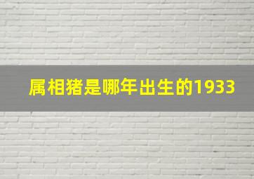 属相猪是哪年出生的1933