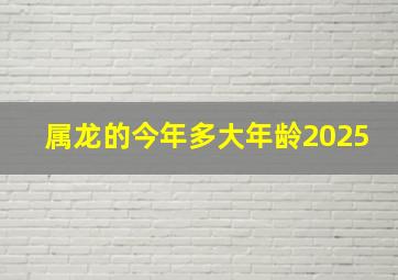 属龙的今年多大年龄2025