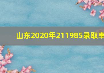 山东2020年211985录取率