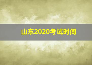 山东2020考试时间