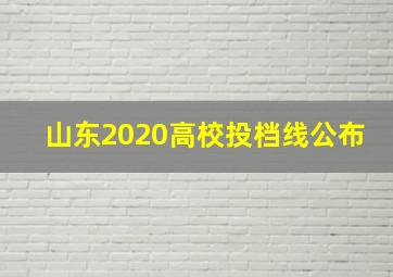 山东2020高校投档线公布