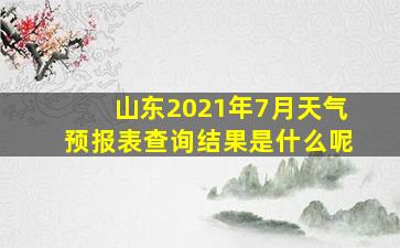 山东2021年7月天气预报表查询结果是什么呢