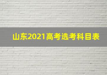 山东2021高考选考科目表