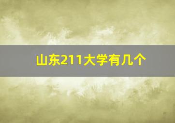 山东211大学有几个