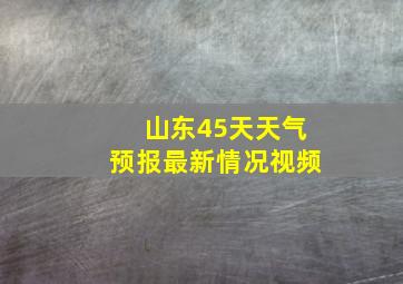 山东45天天气预报最新情况视频