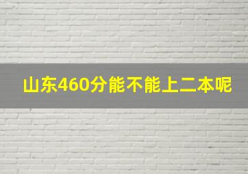 山东460分能不能上二本呢