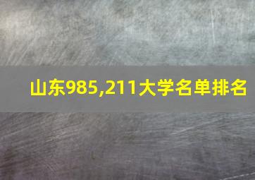 山东985,211大学名单排名