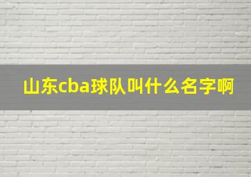 山东cba球队叫什么名字啊