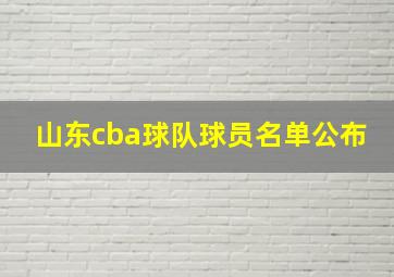 山东cba球队球员名单公布