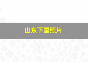 山东下雪照片