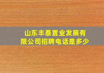 山东丰泰置业发展有限公司招聘电话是多少