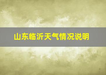 山东临沂天气情况说明