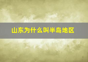 山东为什么叫半岛地区