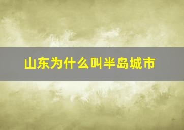 山东为什么叫半岛城市