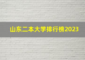 山东二本大学排行榜2023