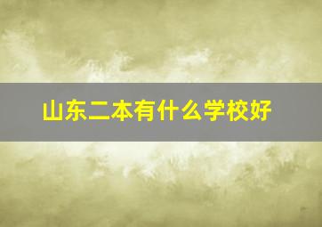 山东二本有什么学校好