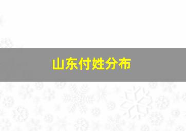 山东付姓分布