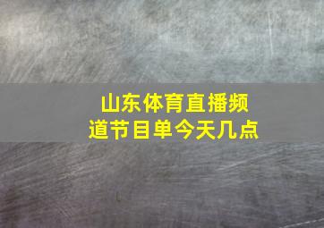 山东体育直播频道节目单今天几点