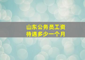 山东公务员工资待遇多少一个月